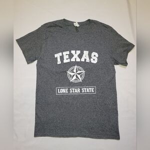 Texas Lone Star State T Shirt Womens Small Gray White Distressed Graphic